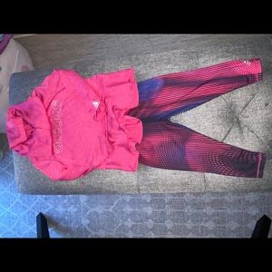 Baby Girls Adidas Hooded Shirt and Legging Set
